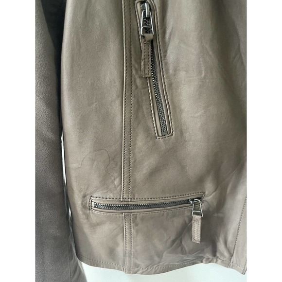 JOIE Womens Supple Lamb Leather Brown Moto Style Jacket Size Large Zip Biker - Picture 7 of 14